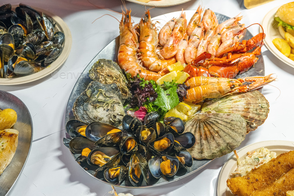 Seafood plate for sale - Stock Photo - Images