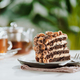 Piece of caramel and chocolate sponge cake - PhotoDune Item for Sale