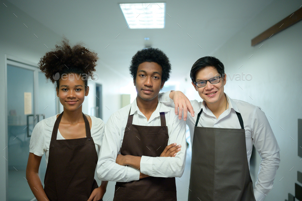 Portrait of Culinary and beverage institute student with readiness before entering the classroom