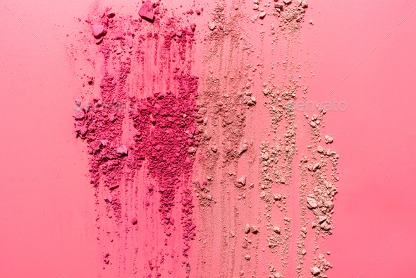 Abstract composition made from crushed face powder and blush - Stock Photo - Images