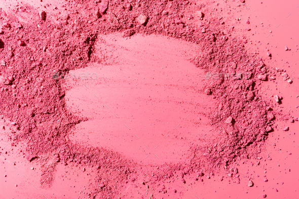 Abstract composition made from crushed blush - Stock Photo - Images