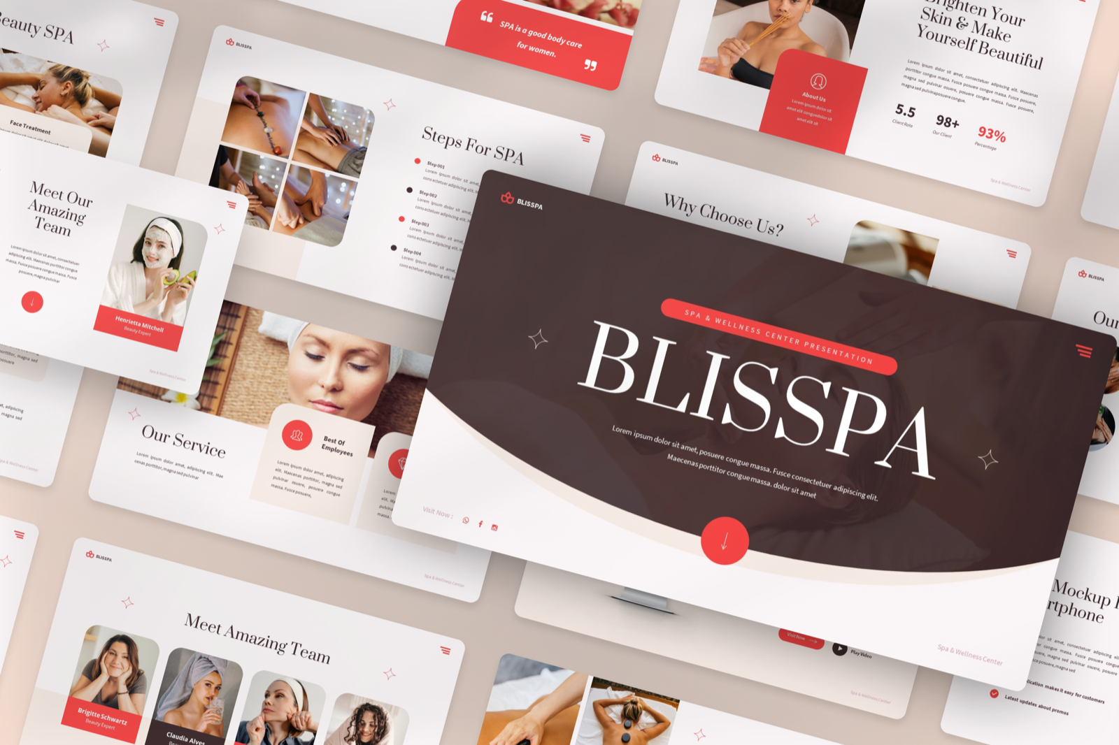 Blisspa - Spa & Wellness Center Google Slides Template, Presentation ...