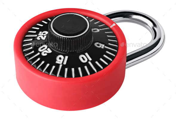 Little red combination lock - Stock Photo - Images