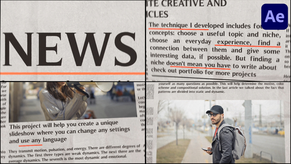 Newspaper Slideshow for After Effects