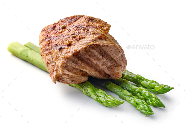 grilled pork fillet steak - Stock Photo - Images