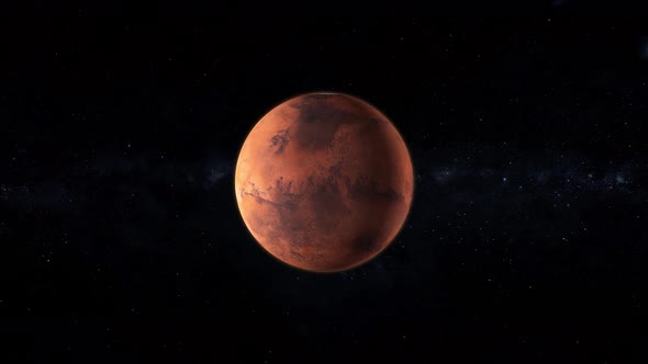 Spinning planet mars on dark. Vd 1167