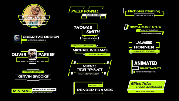 Modern Displacement Titles Elements template preview