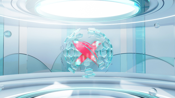 Tech Logo Hexagon Ball 43190646