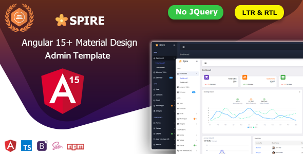 Spire - Angular 15+ Material Design Admin Dashboard Template