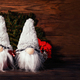 Christmas composition with gnome and festive decorations on wooden background. - PhotoDune Item for Sale