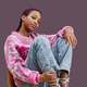 Black teenage girl wearing trendy casual clothes posing in pink - PhotoDune Item for Sale