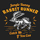 Vintage Rabbit Runner Illustration T-shirt Design