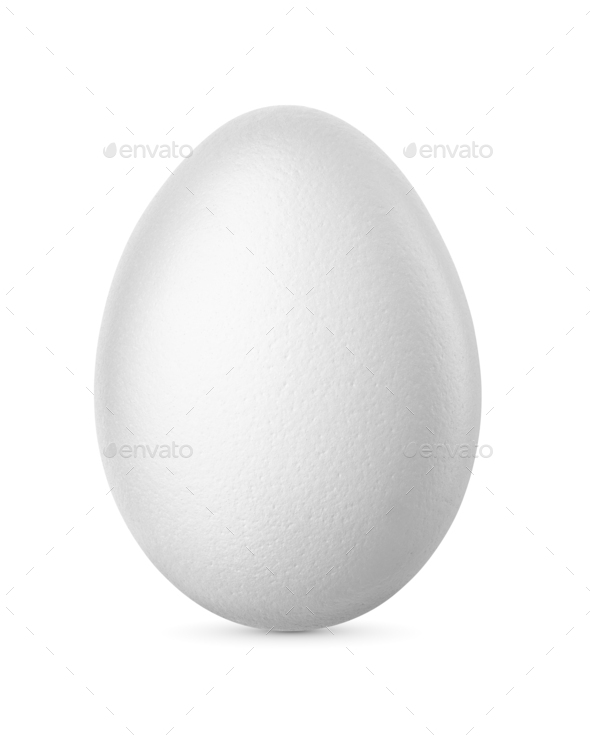 One chicken egg isolated on white background. - Stock Photo - Images