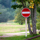 Red road sign &quot;No entry&quot; at the entrance to private territory. - PhotoDune Item for Sale
