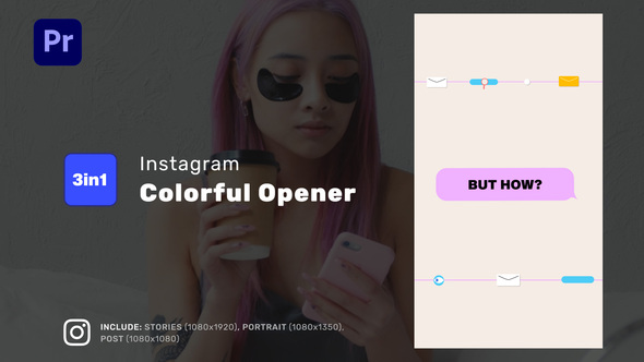 Instagram Colorful Opener - Reels, TikTok Post, Stories for Premiere Pro