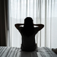 Lonely young woman feeling depressed and stressed sitting head in hands in the dark bedroom - PhotoDune Item for Sale