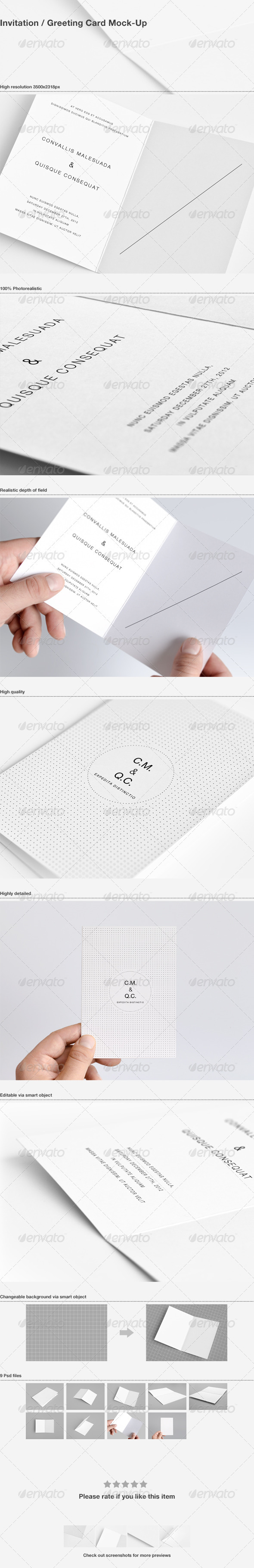 Invitation / Greeting Card Mock-Up - Miscellaneous Print
