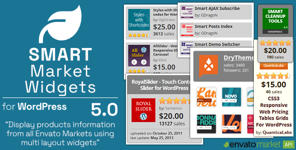 Smart Market Widgets - Plugin for WordPress and Envato Market
