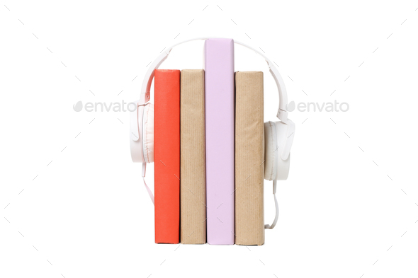 Concept of audiobook, isolated on white background - Stock Photo - Images