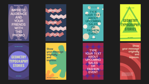 Geometry Typography Stories Titles template preview