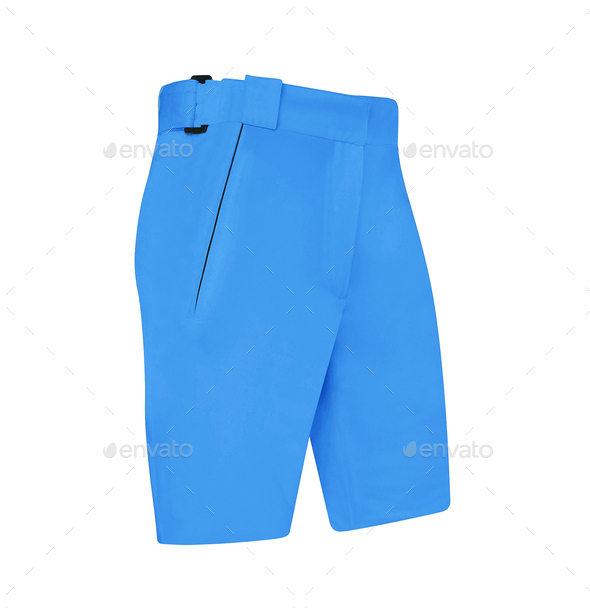 bright blue shorts isolated - Stock Photo - Images