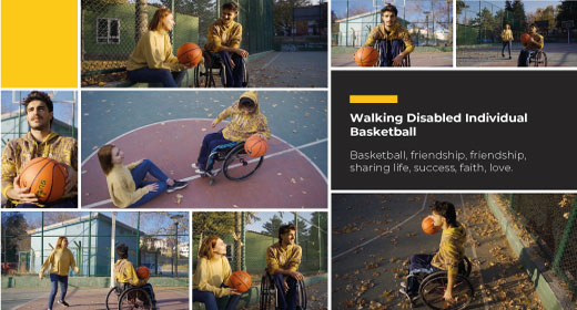 Walking Disabled Individual Basketball