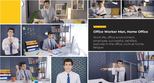 Office Worker Man, Home Office