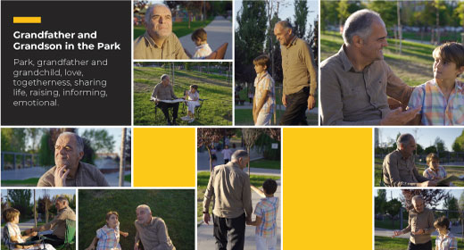 Grandfather and Grandson in the Park