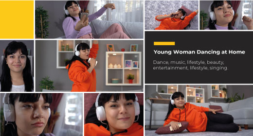 Young Woman Dancing at Home