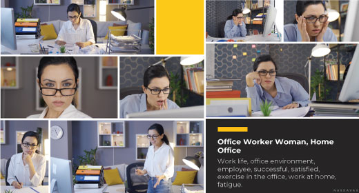 Office Worker Woman, Home Office