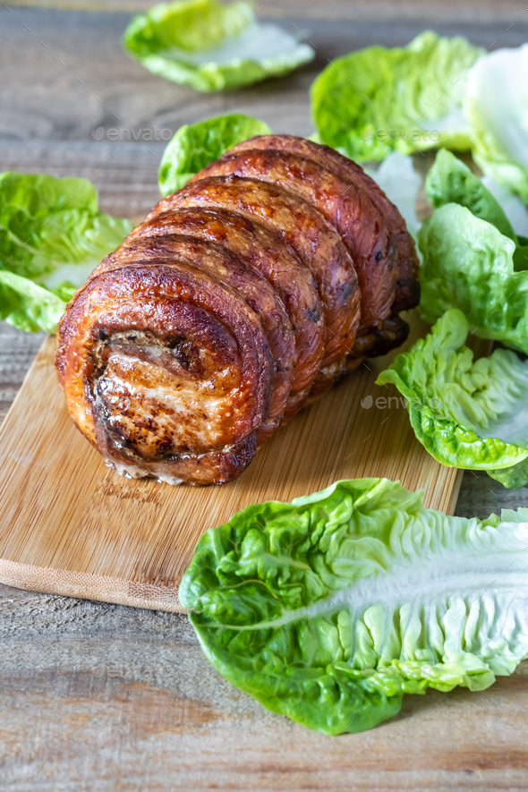 Slow-roast rolled pork - Stock Photo - Images