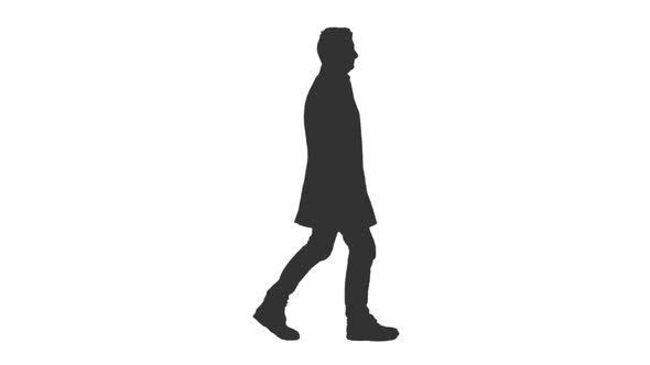 Silhouette of a Male Walks on Transparent Background by mgpremier