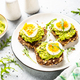 Whole grain bread with avocado and boiled eggs. - PhotoDune Item for Sale