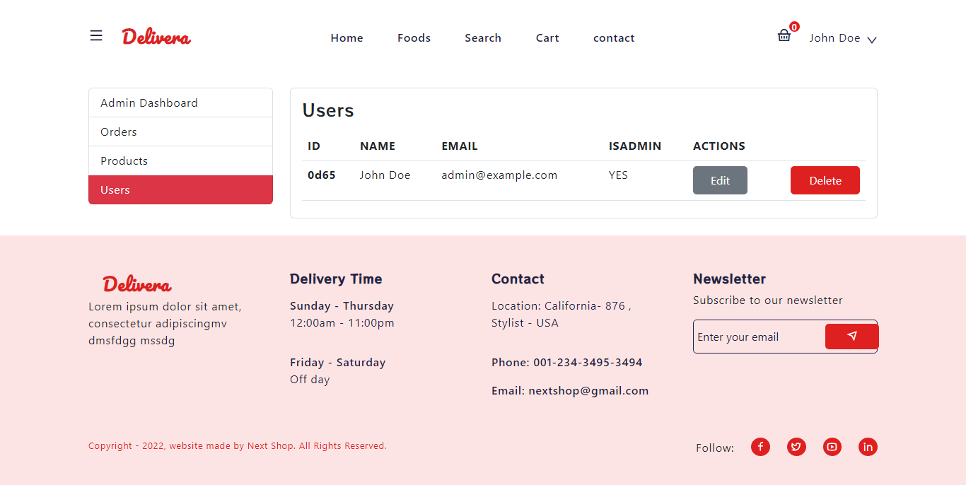 Delivera Online Food Ordering System by lala CodeCanyon