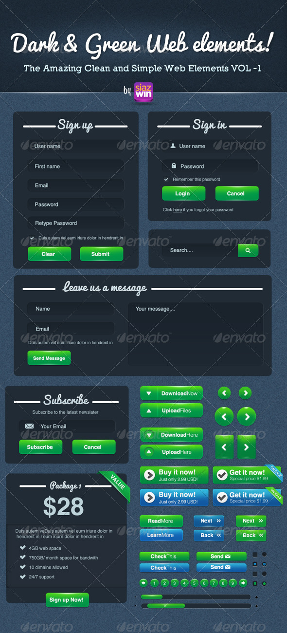 The Clean and Simple Web Elements VOL - 1 - Web Elements