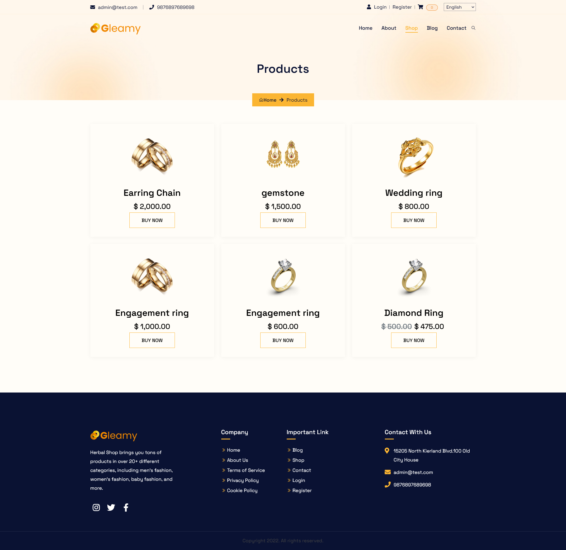 Gleamy - Exquisite Jewelry Store by wStacks | CodeCanyon 