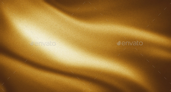 Dark gold background, golden fabric wave, silky yellow drapery backdrop design - Stock Photo - Images