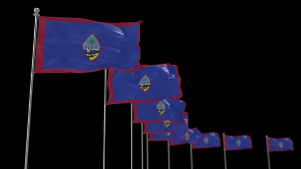 Guam  Row Flag With Alpha