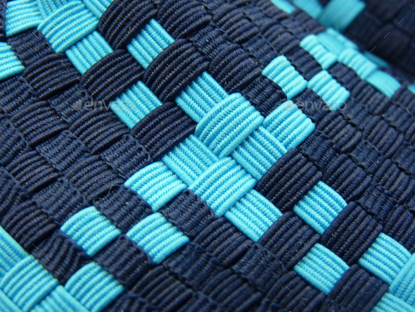 Macro shot of bright and dark blue Acrylic fiber