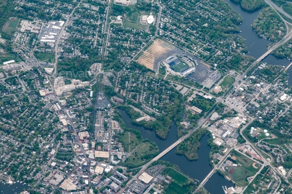 Aerial view of US Naval Academy, Annapolis, Maryland - Stock Photo - Images