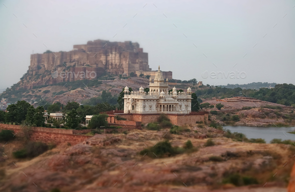 Jaswant Thada is a cenotaph located in Jodhpur,  - Stock Photo - Images