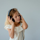 Music teenager girl dancing against background - PhotoDune Item for Sale
