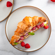 Croissant with fresh raspberries - PhotoDune Item for Sale