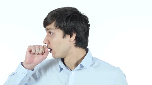 Coughing, Sick Businessman Suffering From Cough , patient alt