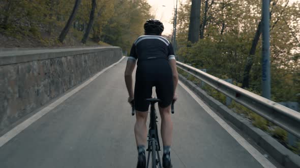 Hard Workout.Triathlete Cyclist Training Bicycle.Cyclist Sport Recreation Fitness Riding Triathlon. alt