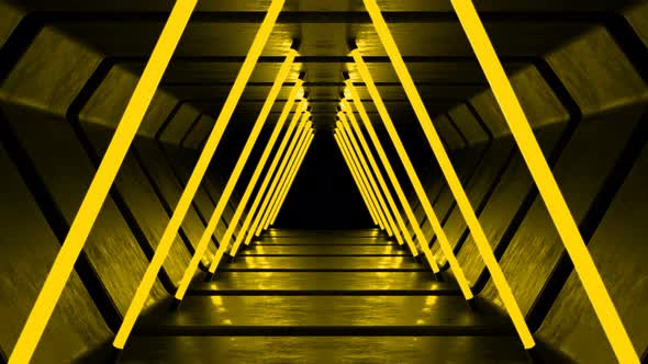 Yellow Tunnel Background 4K