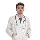 Young caucasian male doctor looking at camera, isolated. - PhotoDune Item for Sale