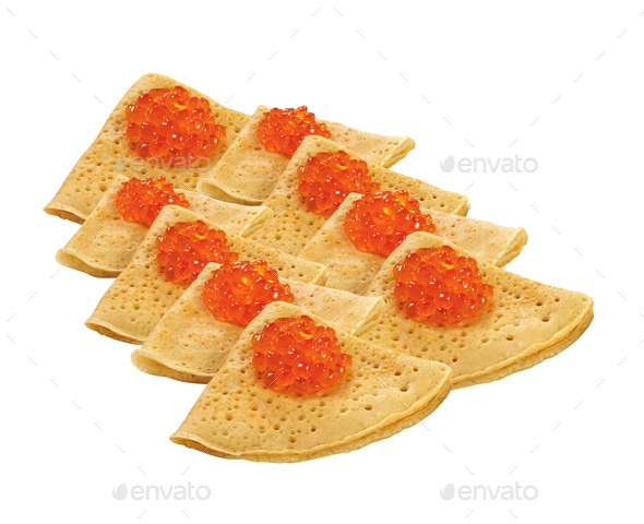 pancakes with caviar - Stock Photo - Images