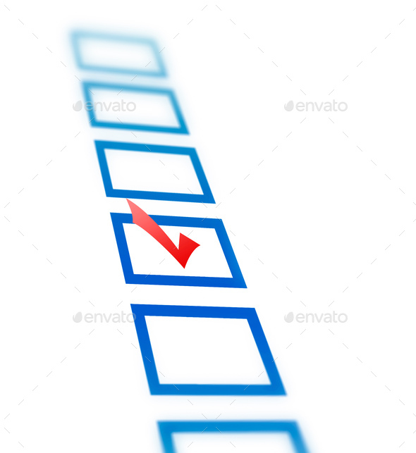 Check list with red check mark