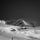 snow-covered slopes ski resort black and white image - PhotoDune Item for Sale